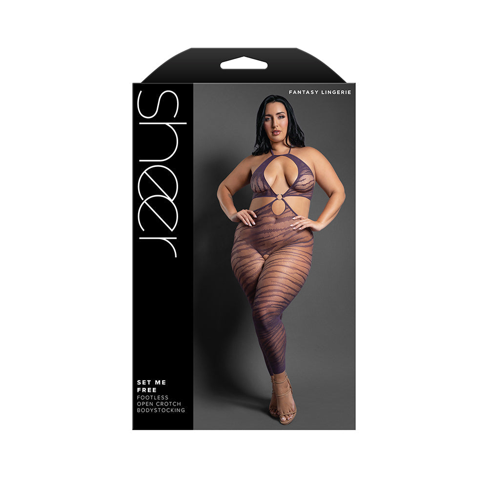 Footless Open Crotch Halter Bodystocking by Fantasy Lingerie (Queen)